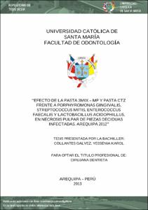EFECTO DE LA PASTA 3MIX – MP Y PASTA CTZ FRENTE A PORPHYROMONAS ...